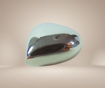 Grote alpaca puffy heart bol hart hanger beige achtergrond 2