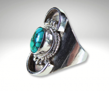 Grote brede hubei turquoise ring pr 1