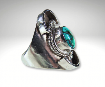 Grote brede hubei turquoise ring pr 2