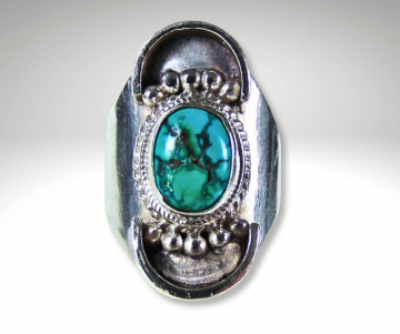 Grote brede hubei turquoise ring pr 3