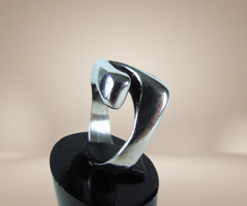 Grote moderist zilver z ring beige achtergrond