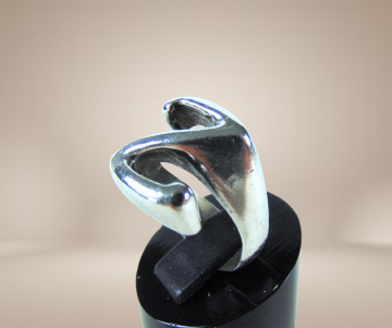 Grote moderist zilver z ring beige achtergrond 1