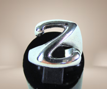 Grote moderist zilver z ring beige achtergrond 2