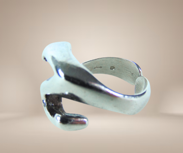 Grote moderist zilver z ring beige achtergrond 3