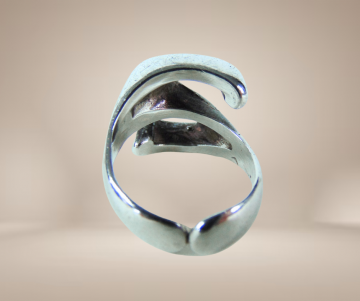 Grote moderist zilver z ring beige achtergrond 4