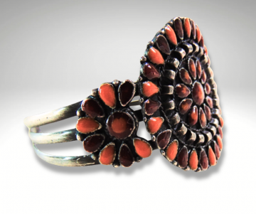 Grote native stijl cluster armband rood email pr 2
