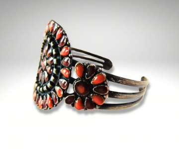 Grote native stijl cluster armband rood email pr