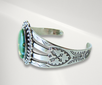 Grote navajo cuff armband groene turquoise pr 4