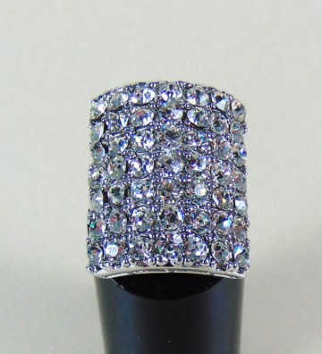 Grote rechthoek bling strass ring 3