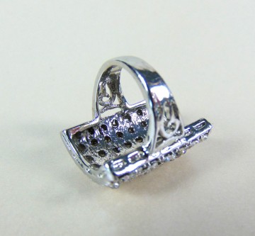 Grote rechthoek bling strass ring 7