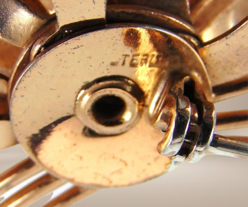 Grote sterling vermeil broche bloemen amber strass beige achtergrond 4