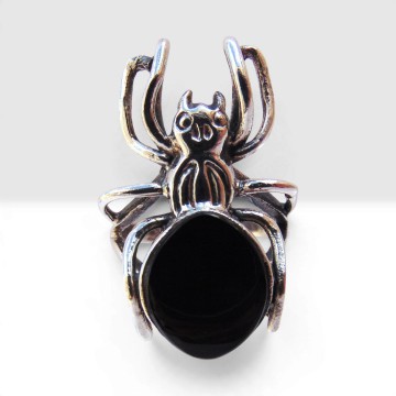 Grote zilver onyx spin ring pr 3