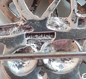 Grote zilveren mexico straatverkoper met kar bewegende broche merk