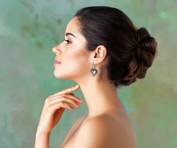 Hart oorbellen markasiet zilver oor dame