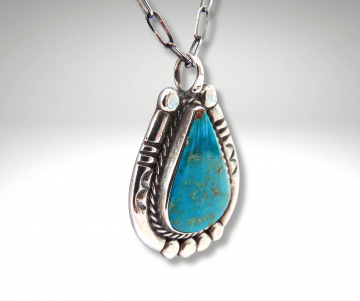 Hoefijzer navajo zilver turquoise hanger close forever ketting pr 1