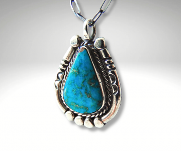 Hoefijzer navajo zilver turquoise hanger close forever ketting pr 2
