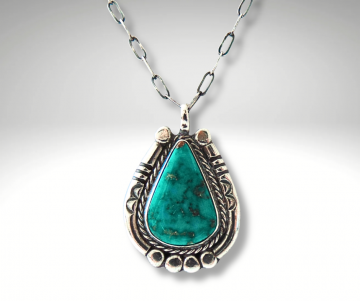 Hoefijzer navajo zilver turquoise hanger close forever ketting pr 3