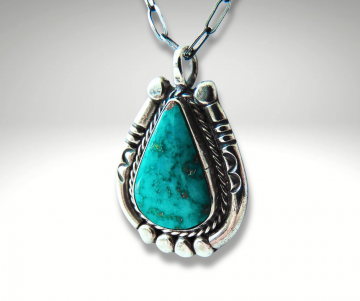 Hoefijzer navajo zilver turquoise hanger close forever ketting pr 6