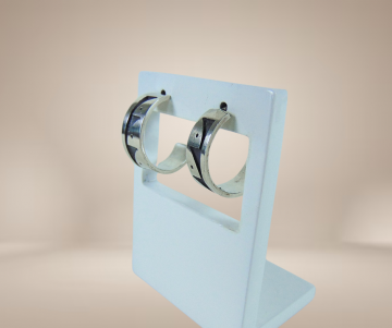 Hopi native american zilveren overlay creolen oorbellen beige achtergrond 3