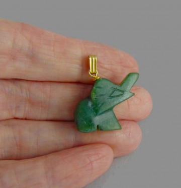 Jade gesneden olifant hanger 3