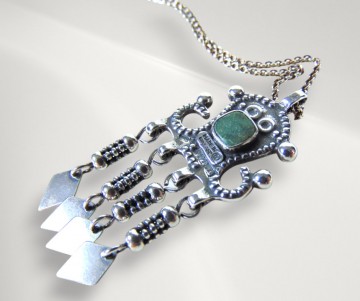 Kalavara kaunis koru finland zilver groene agaat hanger ketting pr 9