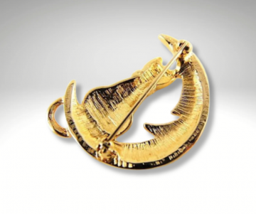 Kat op maan strass broche pr 1