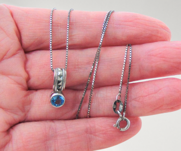 Ketting met topaas markasiet hanger zilver pr