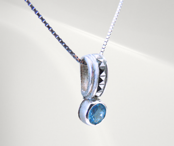 Ketting met topaas markasiet hanger zilver pr 1