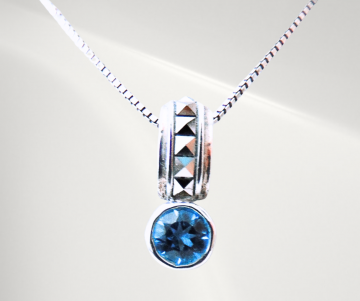 Ketting met topaas markasiet hanger zilver pr 2