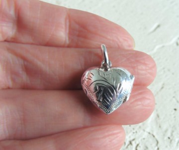 Kleine zilveren gravure hart medaillon locker pr hand