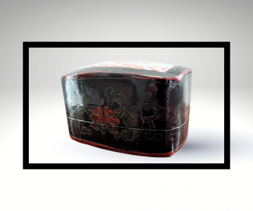 Lakdoos chinees porselein grijze overloop lijst 3