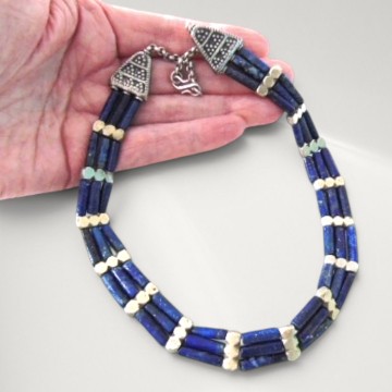 Lapis lazuli tibet zilveren collar ketting pr 6 2