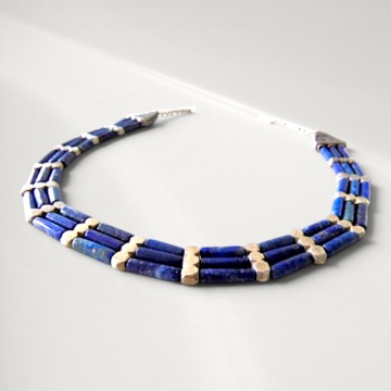 Lapis lazuli tibet zilveren collar ketting pr 6 3