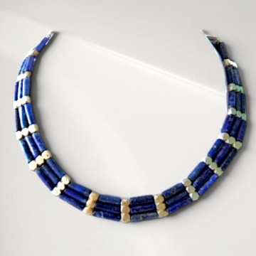 Lapis lazuli tibet zilveren collar ketting pr 6 5