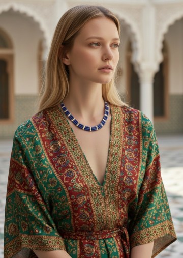 Lapis lazuli tibet zilveren collar ketting pr model 3