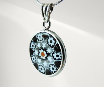 Millefiori zilveren hanger ketting pr 2
