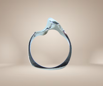 Modernist 835 zilver bm zigzag vierkante band ring beige achtergrond 4