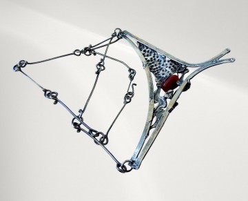 Modernist brede zwaluw brutalist verzilverde ketting pr  5