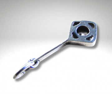 Modernist zilver vierkant aan lange staaf hanger topaas 2x pr 3