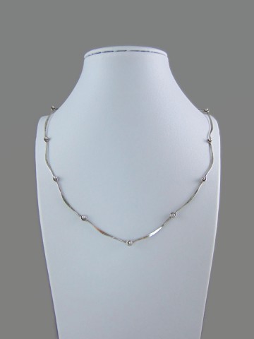 Modernistische gebogen staaf schakel ketting zilver 5