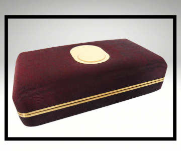 Monet sieraden doos zwart fluweel 2 grijze overloop lijst 5 5