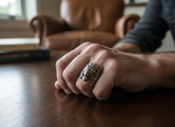 Navajo indianen kop ring zilver pr man handvirtueel model