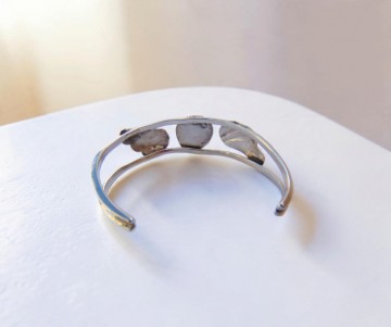 Navajo koraal bladeren dubbel zilver armband pr tafel 1