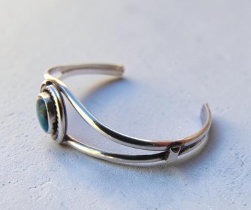 Navajo split band zilveren turquoise armband pr 3