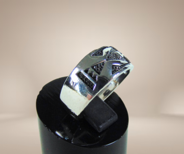 Navajo thunderbird overlay ring beige achtergrond 3