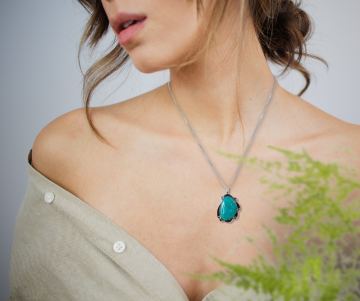 Navajo turquoise hanger ketting op dame