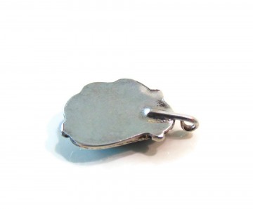 Navajo zilveren ovale sierlijke turquoise hanger 5