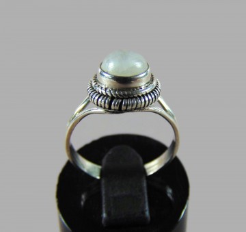 Nieuwe kleinere ronde touwwerk maansteen ring 3