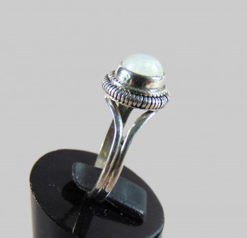 Nieuwe kleinere ronde touwwerk maansteen ring 4