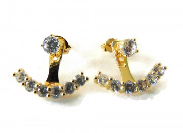 Nieuwe vermeil zilver verguld anker cz oorbellen 2